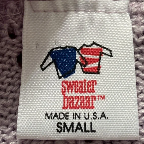 Coquette V Neck Pointelle Knit Cardigan Sweater Lavender Size S - Picture 11 of 13